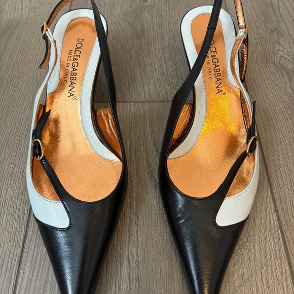 Dolce & Gabbana Shoes - DOLCE&GABBANA kitten heels, black and white, Italian size 36.5